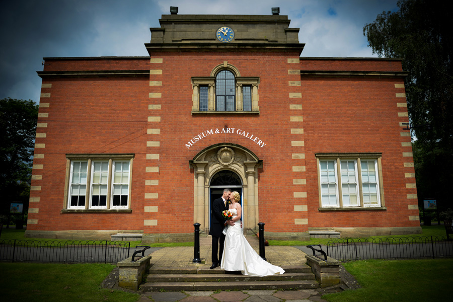 Wedding at Riversley Park out side the Museum and Art Gallery, Nuneaton, Warwickshire