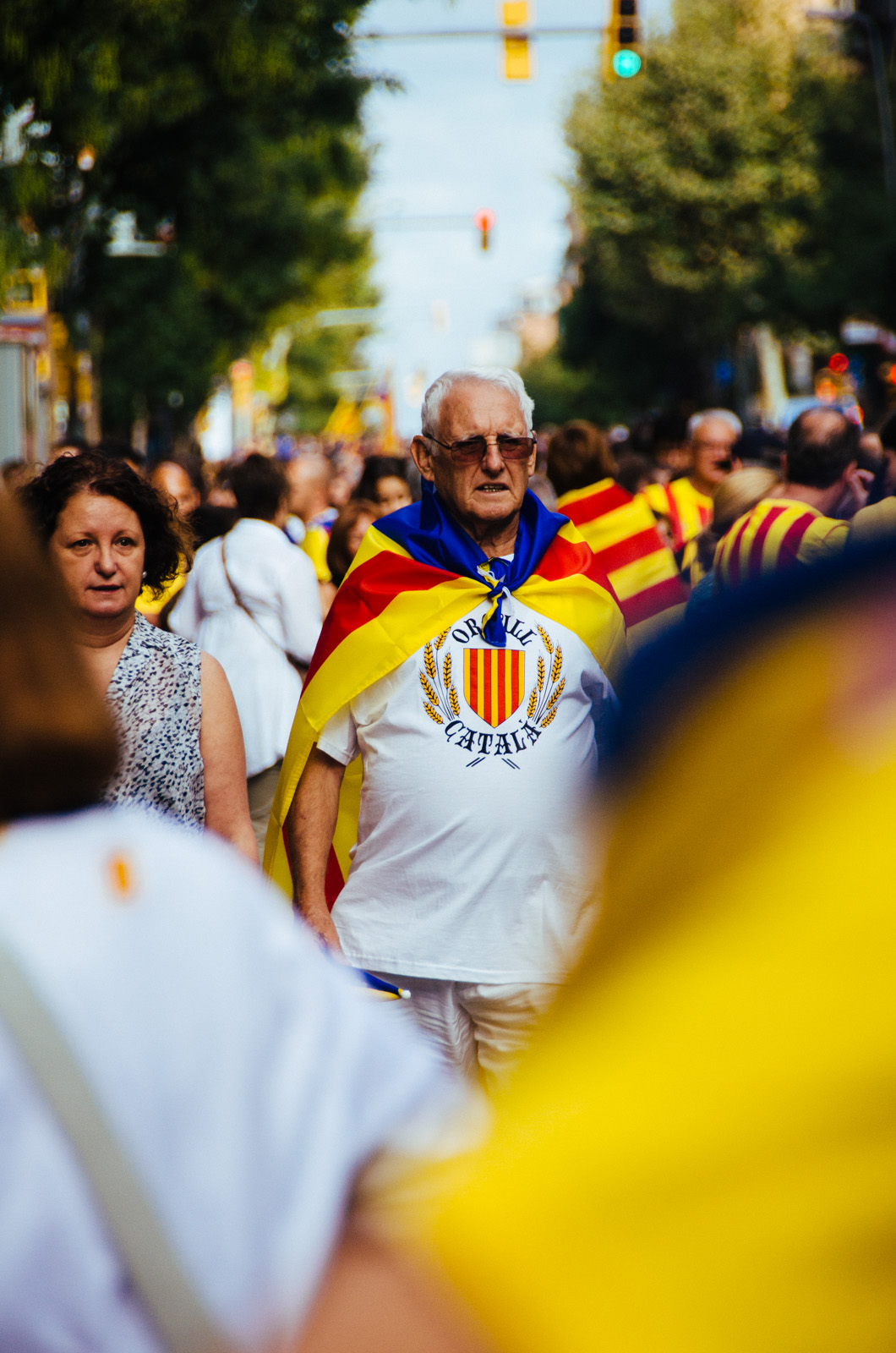 Catalan human chain at Plaça de Sants, Barcelona