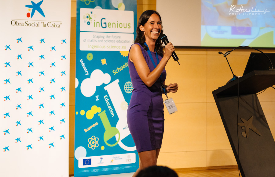 Agueda Gras speaking at the European Schoolnet inGenious event in Barcelona
