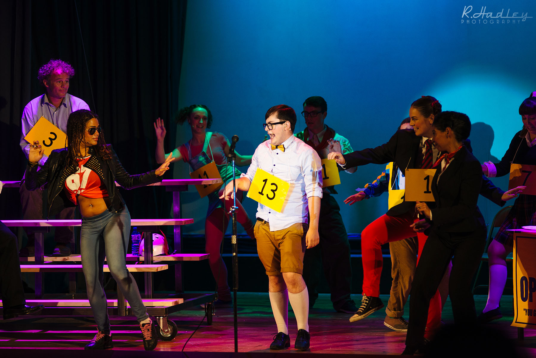Photography of Jocular Theatre Company in Barcelona. Showcasing 'The 25th Annual Putnam County Spelling Bee'