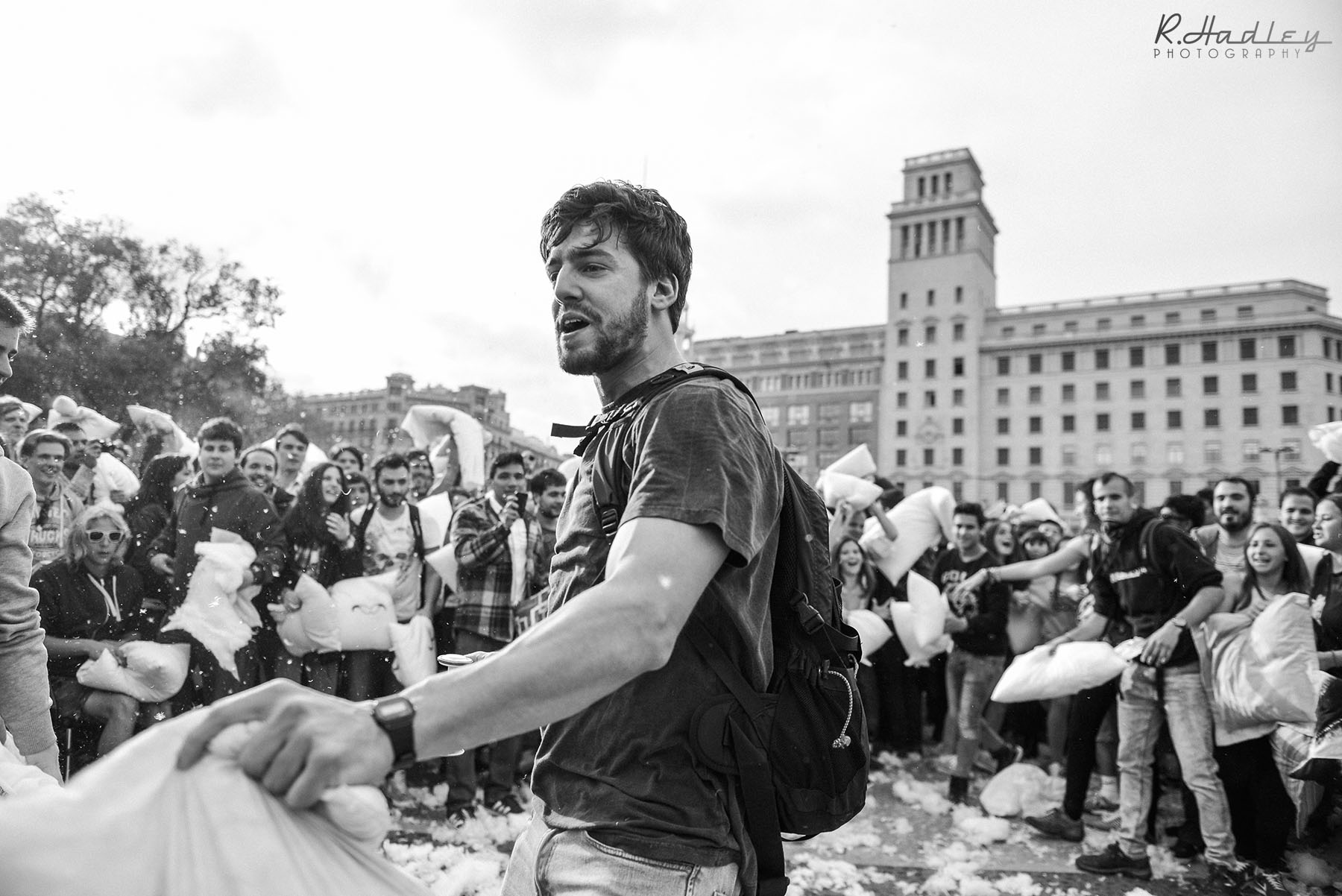 Pillow Fight event in Barcelona