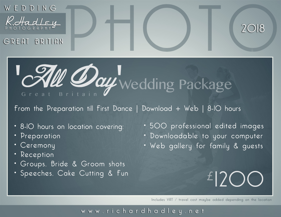 wedding photographer in Warwickshire packages