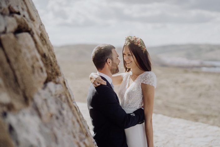 Wedding photography at Fornelles Tower fortress, Menorca.